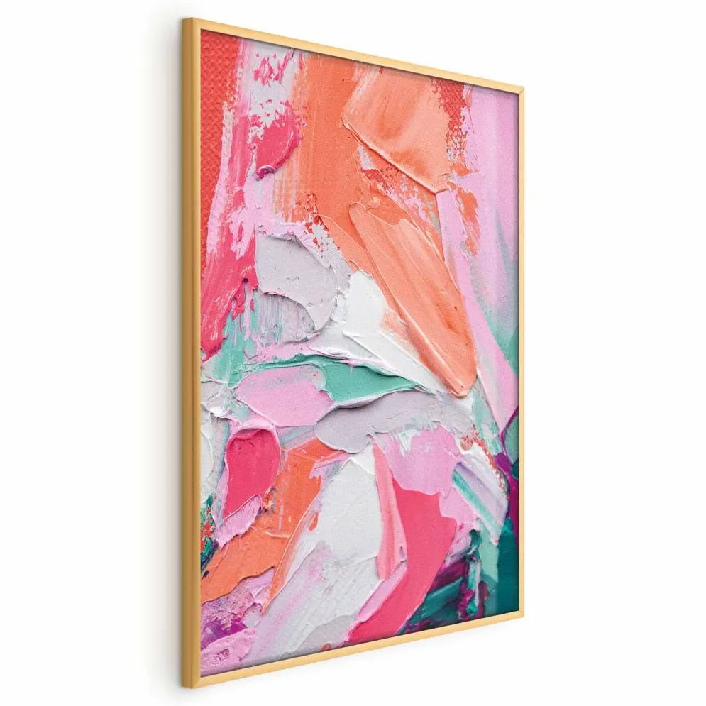 Plakat Różowa Paleta 21x30 cm z ramą złotą bez marginesu | MIRAT.
