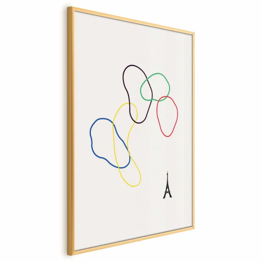 Plakat Kolorowe koła 21x30 cm z ramą złotą bez marginesu | MIRAT.