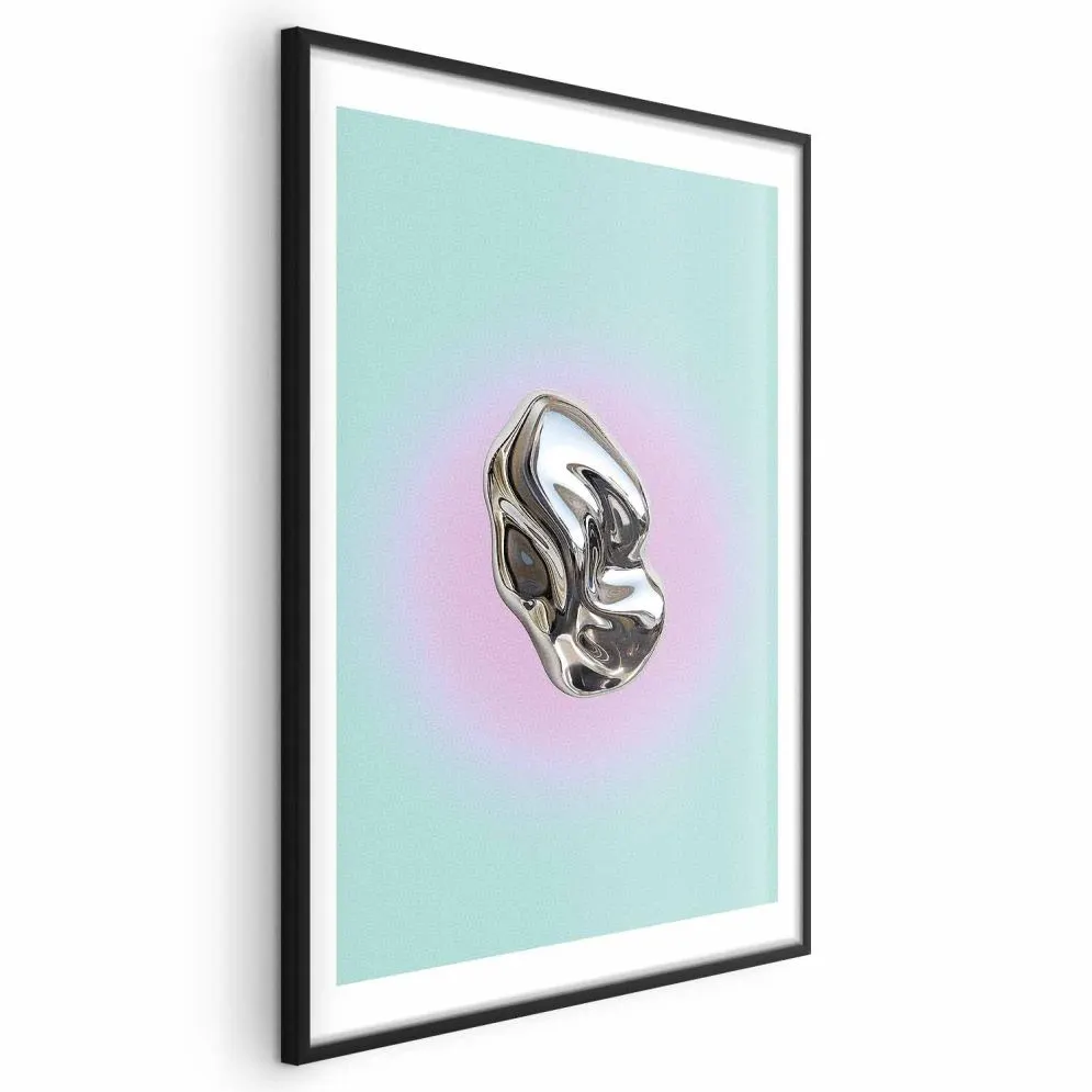 Plakat Metaliczna Forma 21x30 cm z ramą czarną z marginesem | MIRAT.