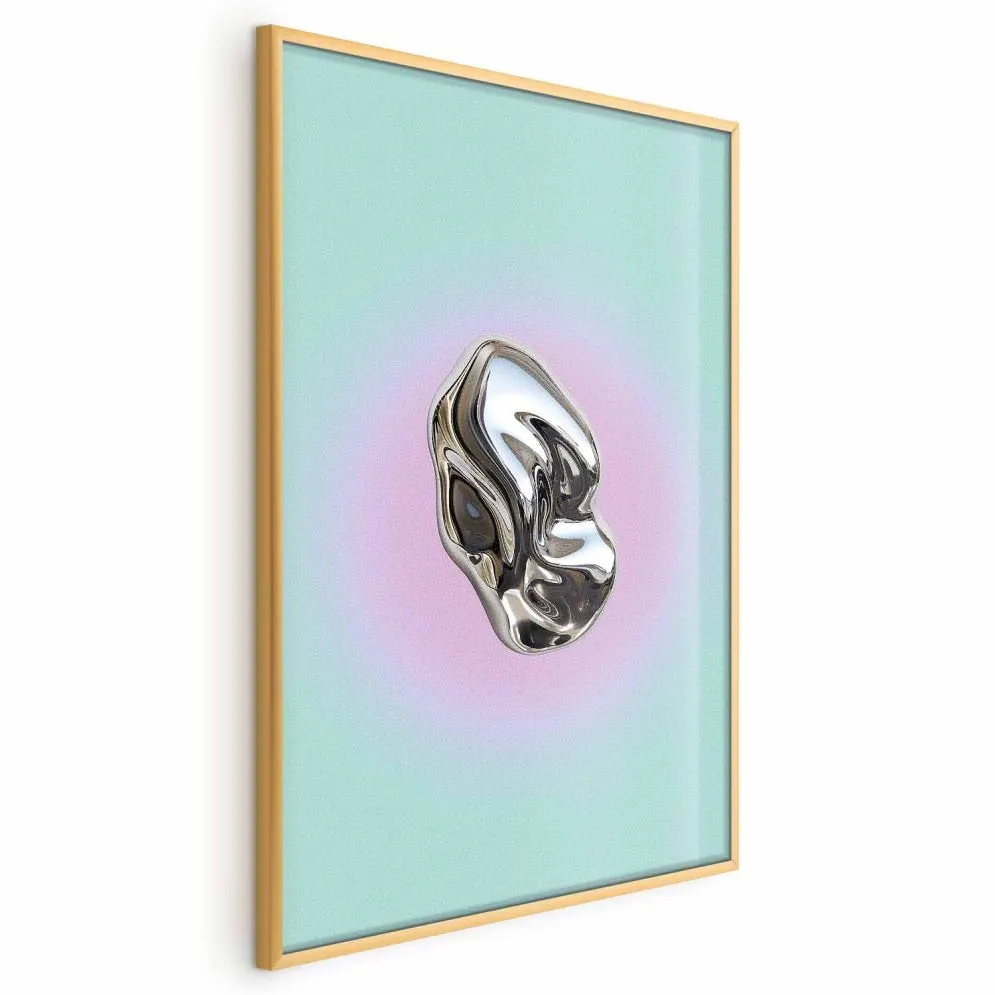 Plakat Metaliczna Forma 21x30 cm z ramą złotą bez marginesu | MIRAT.