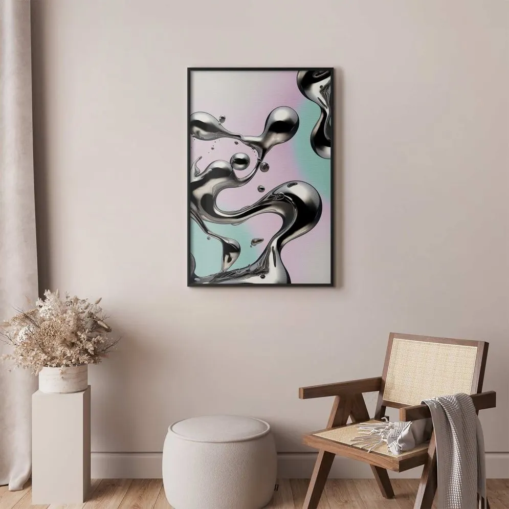 Plakat Metaliczne Płynności 21x30 cm z ramą czarną bez marginesu | MIRAT.