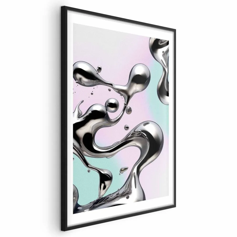 Plakat Metaliczne Płynności 21x30 cm z ramą czarną z marginesem | MIRAT.