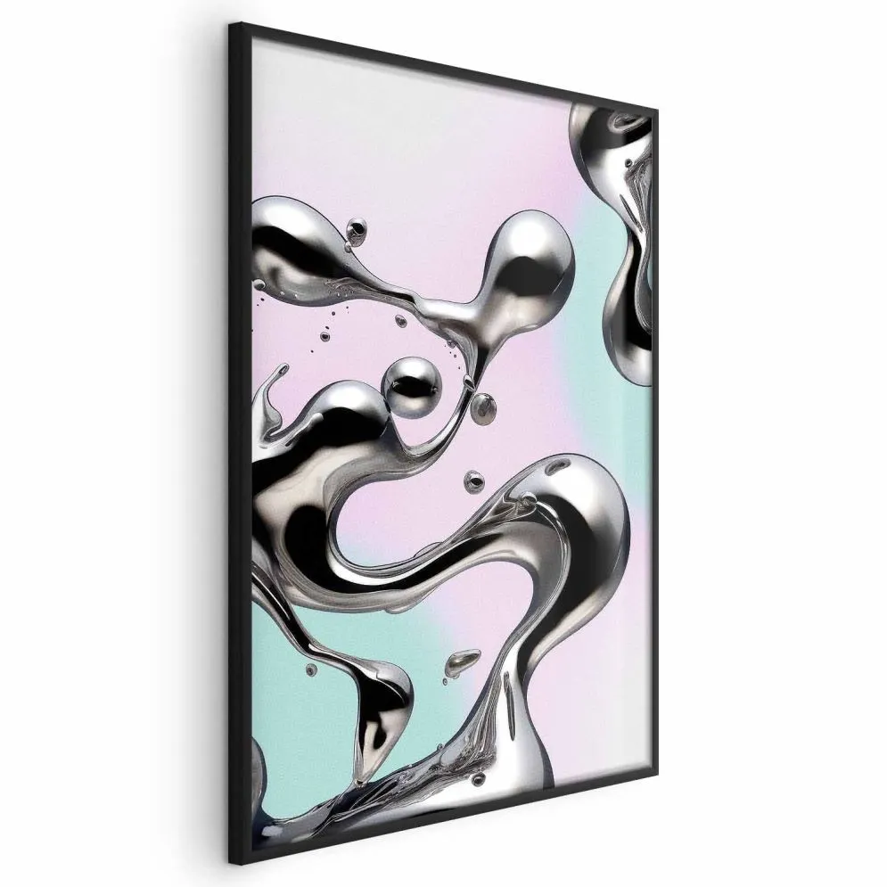 Plakat Metaliczne Płynności 21x30 cm z ramą czarną bez marginesu | MIRAT.