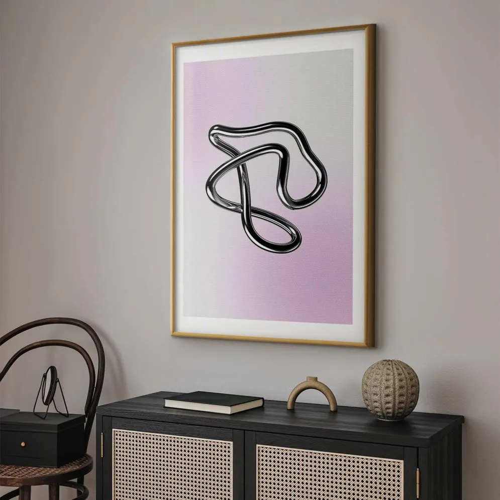 Plakat Srebrne Zawiłości 21x30 cm z ramą złotą z marginesem | MIRAT.