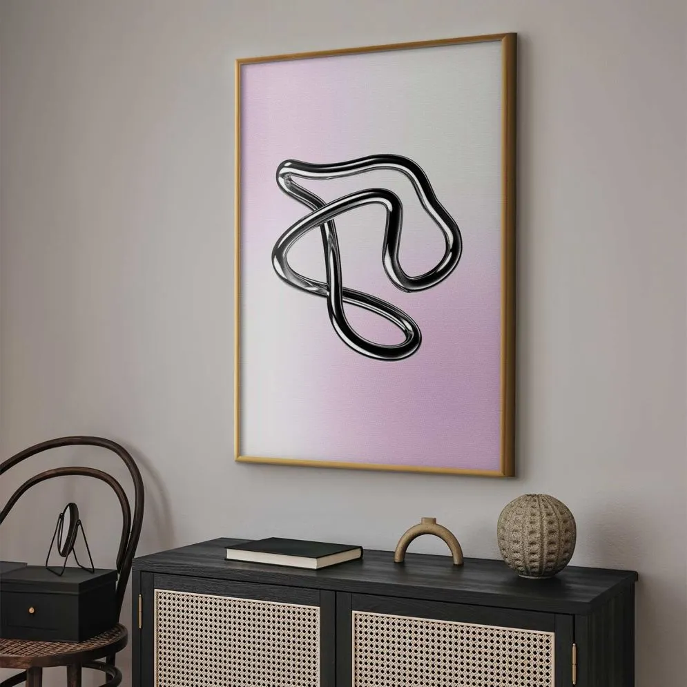 Plakat Srebrne Zawiłości 21x30 cm z ramą złotą bez marginesu | MIRAT.