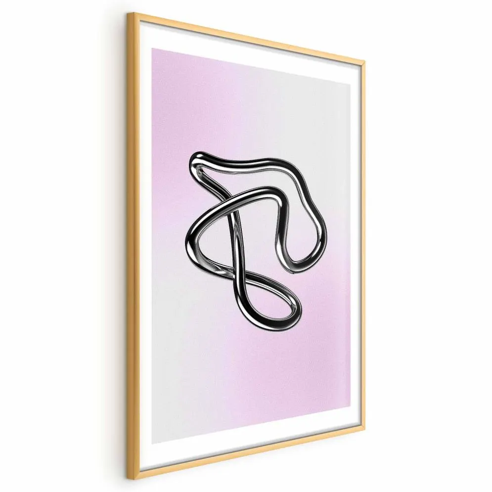 Plakat Srebrne Zawiłości 21x30 cm z ramą złotą z marginesem | MIRAT.
