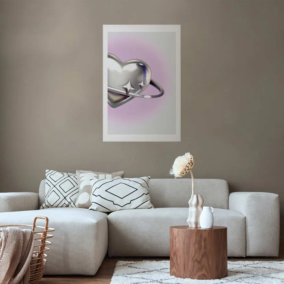 Plakat Kosmiczne Serce 21x30 cm bez ramy z marginesem | MIRAT.