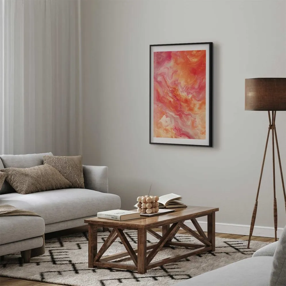 Plakat Płomienne Barwy 21x30 cm z ramą czarną z marginesem | MIRAT.