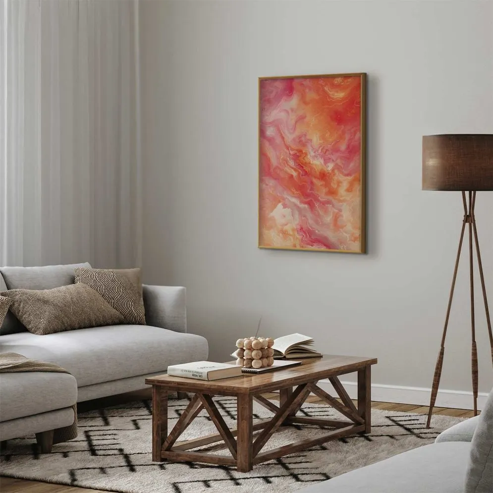 Plakat Płomienne Barwy 21x30 cm z ramą złotą bez marginesu | MIRAT.