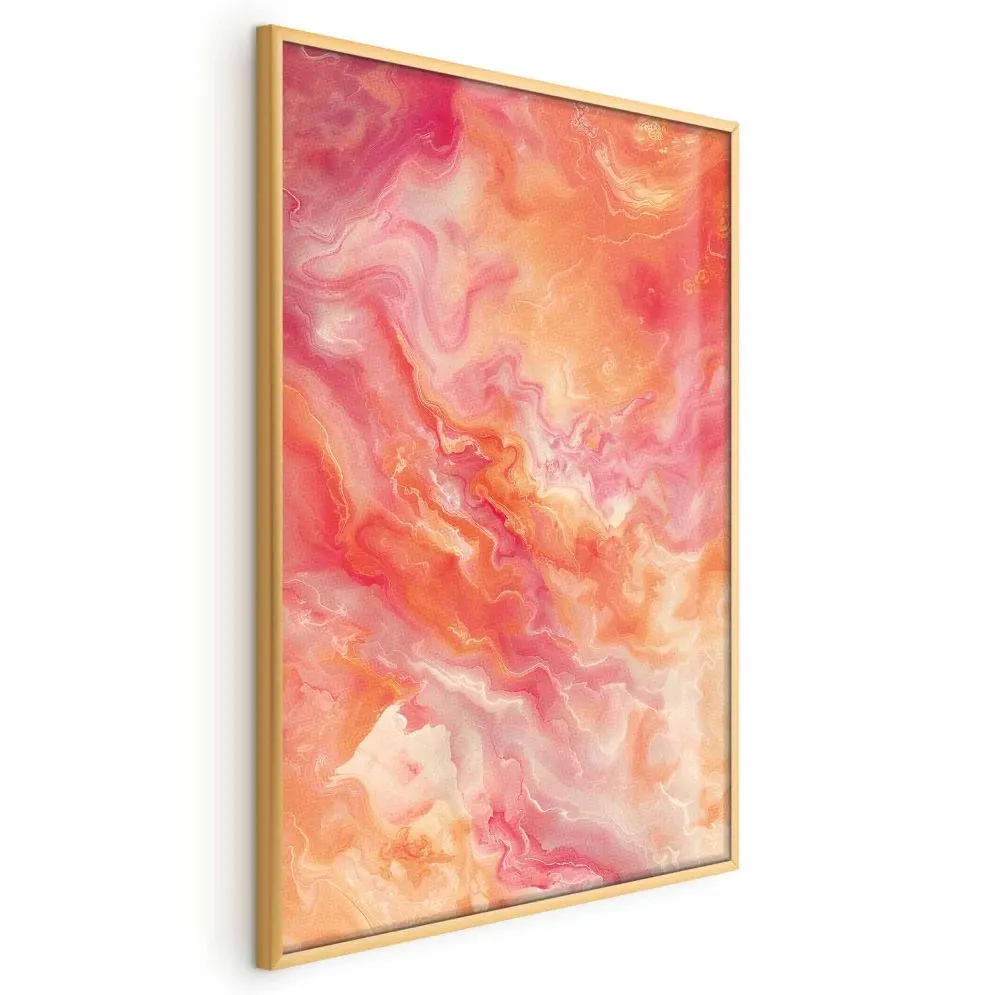 Plakat Płomienne Barwy 21x30 cm z ramą złotą bez marginesu | MIRAT.