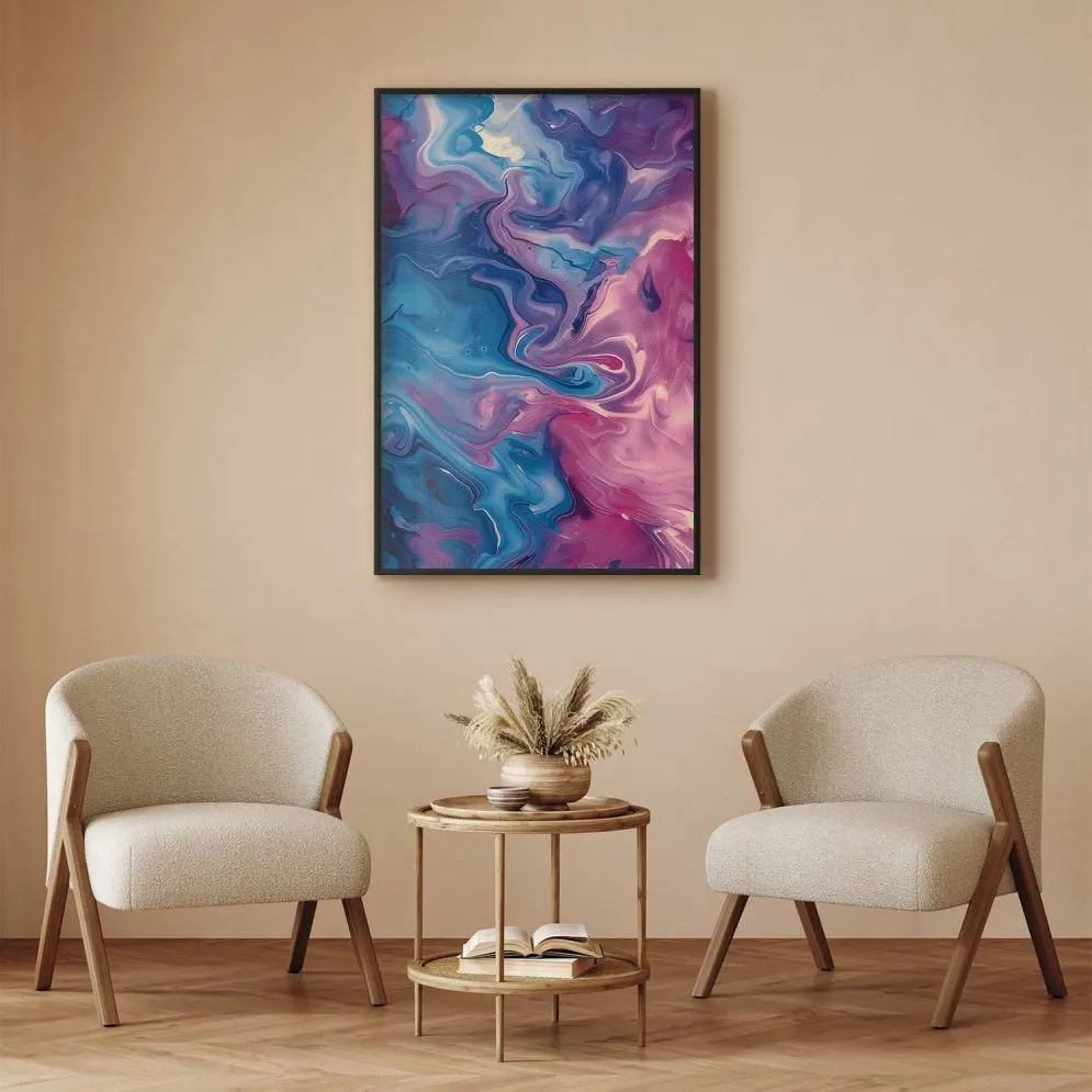 Plakat Nocne Przepływy 21x30 cm z ramą czarną bez marginesu | MIRAT.