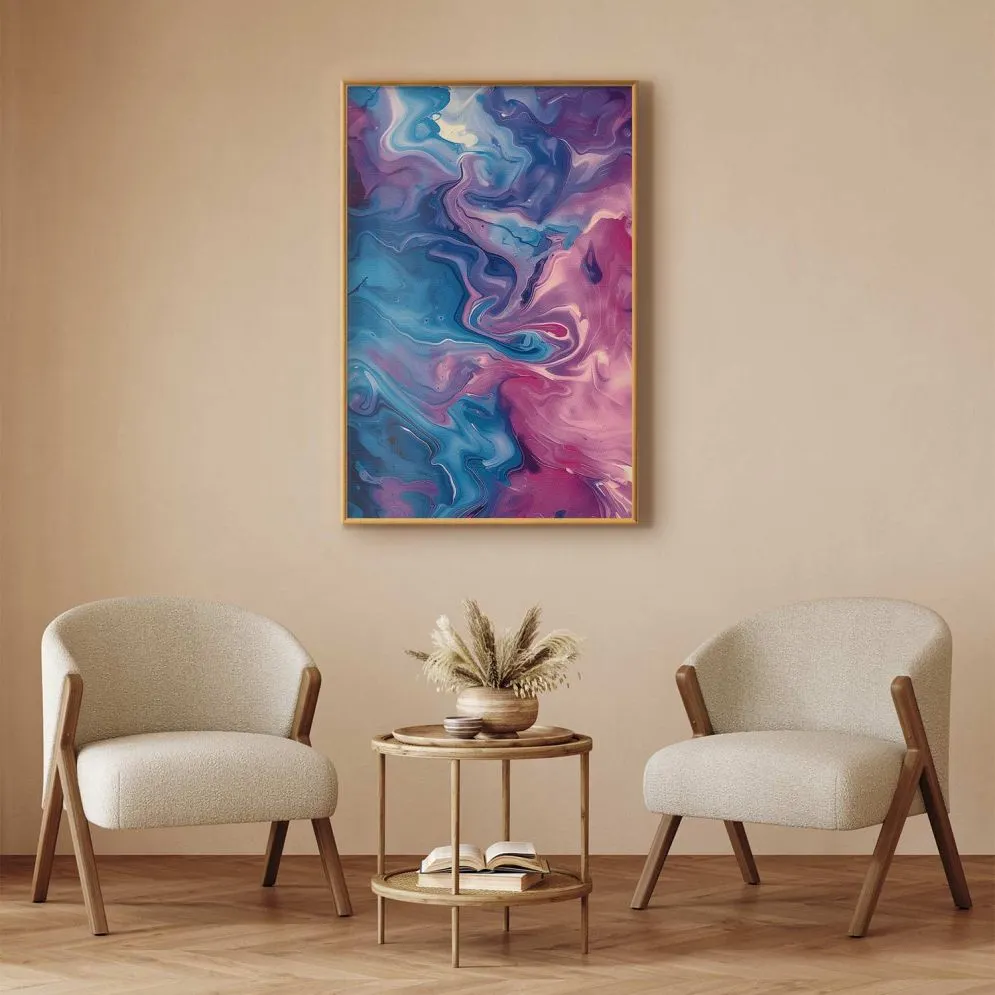 Plakat Nocne Przepływy 60x90 cm z ramą złotą bez marginesu | MIRAT.