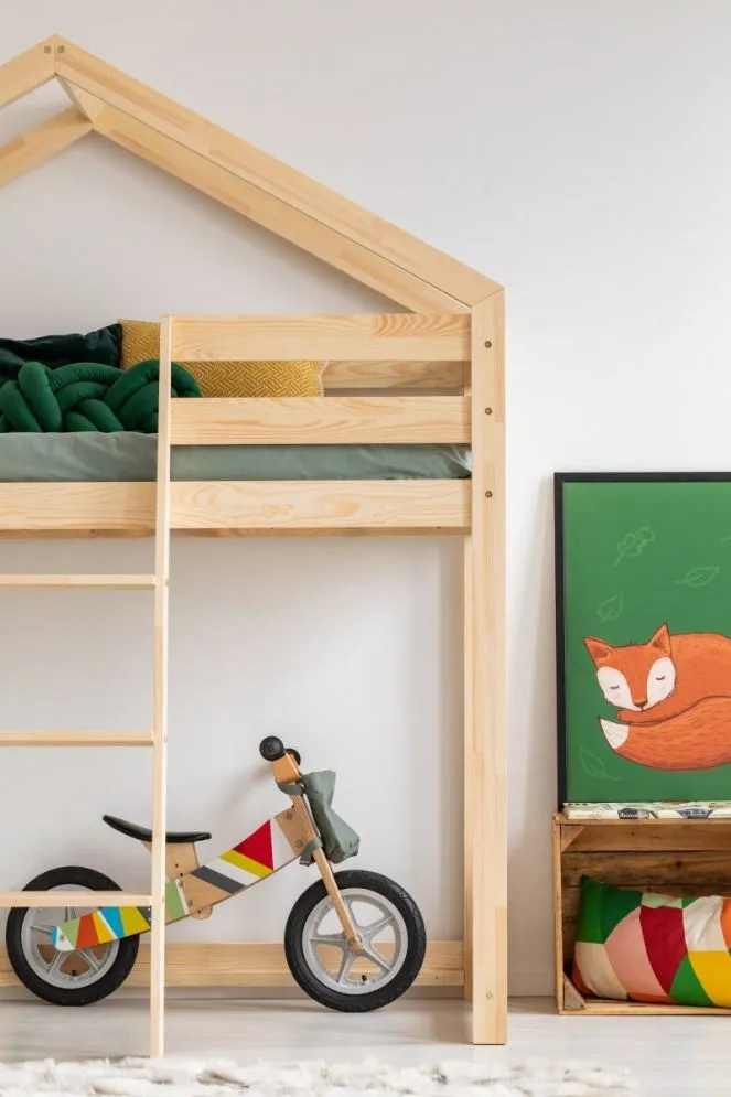 Łóżko dziecięce MILA DMPA 80x140 sosna domek | MIRAT. w stylu  kolekcja MILA