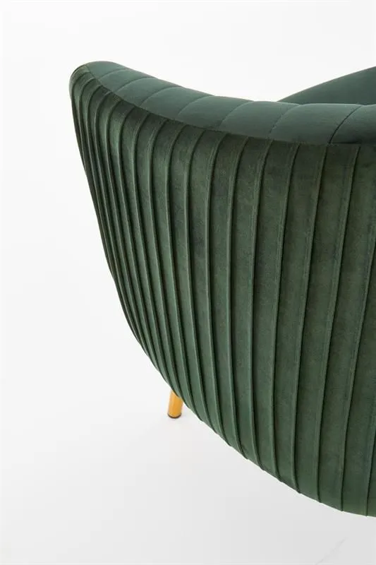 Fotel CROWN ciemno zielony velvet na złotych nóżkach | MIRAT. w stylu GLAMOUR kolekcja