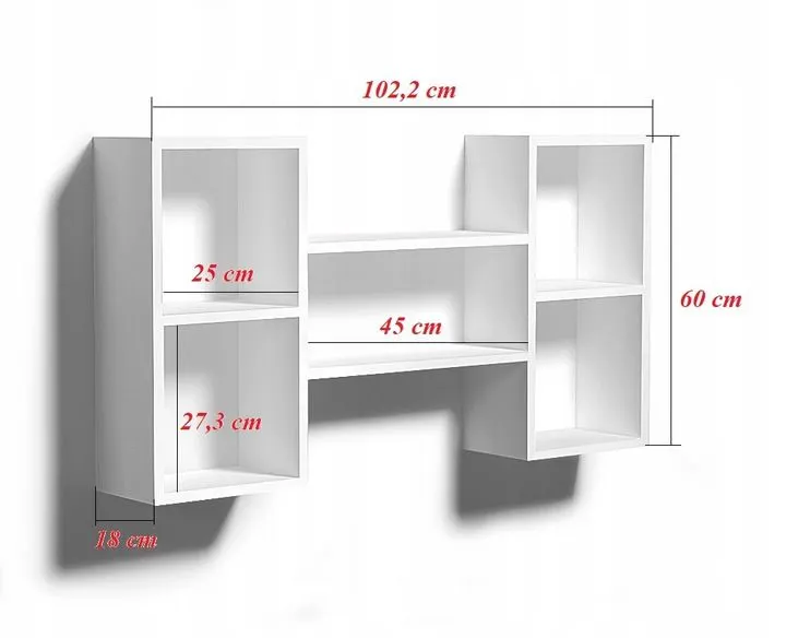 Nowoczesna półka ALESIA 6 czarna wisząca | MIRAT. styl LOFT
