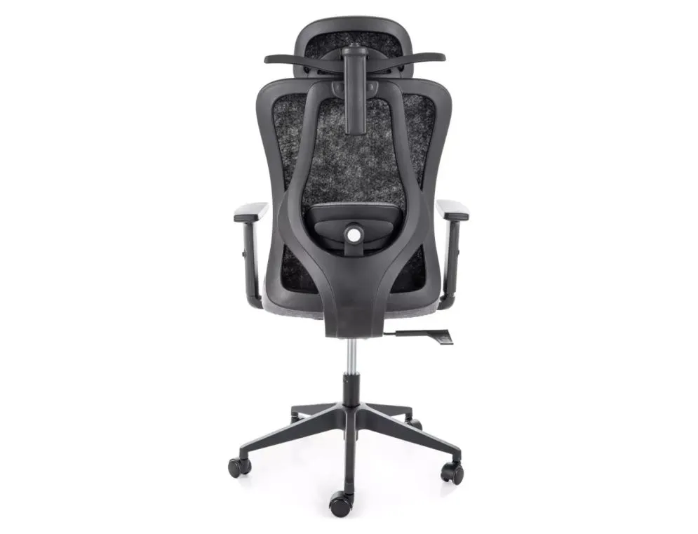 Czarny fotel ergonomiczny Q-080M z atestem BHP i wieszakiem | MIRAT