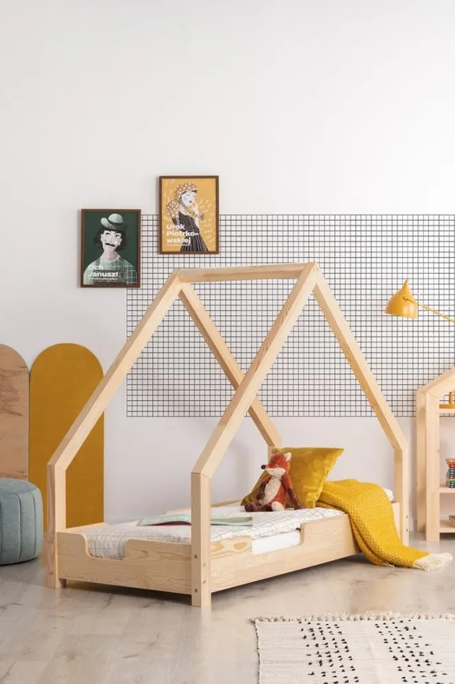 Łóżko dziecięce LOCA C 90x200 sosna domek | MIRAT. w stylu kolekcja LOCA