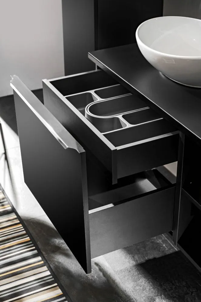 Szafka pod umywalkę nablatową SANTA FE BLACK 60 cm czarny mat wisząca I sklep meblowy MIRAT. styl LOFT kolekcja SANTA FE BLACK