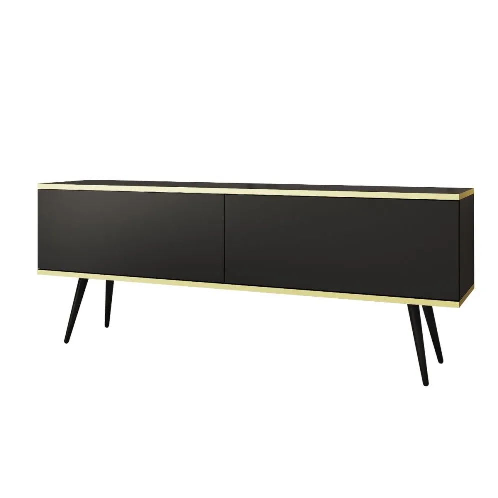 Szafka RTV KARL 135cm wisząca/stojąca czarny mat elegancka I sklep meblowy MIRAT. styl GLAMOUR