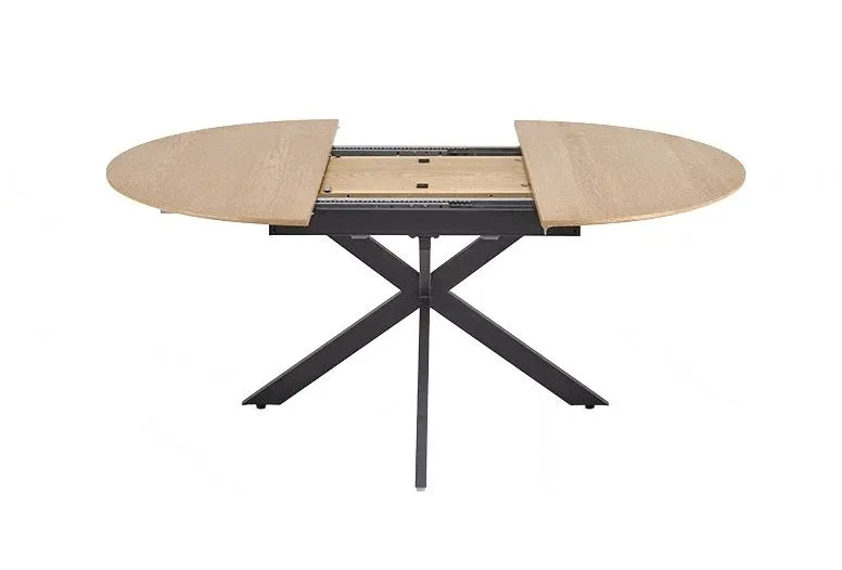 Okrągły stół rozkładany ACORD 120(200)x120 dąb naturalny/czarny I sklep meblowy MIRAT. styl LOFT