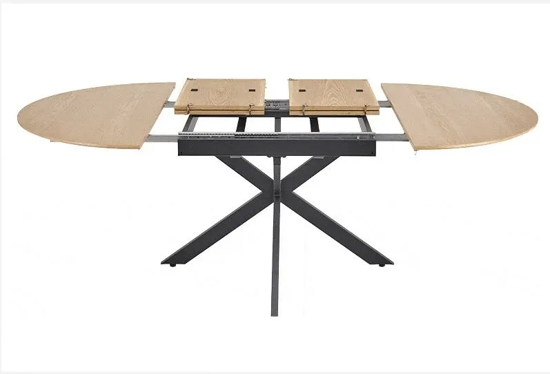 Okrągły stół rozkładany ACORD 120(200)x120 dąb naturalny/czarny I sklep meblowy MIRAT. styl LOFT