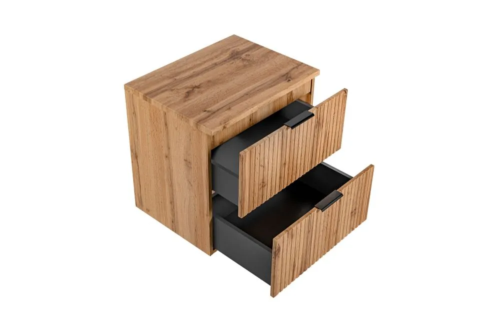 Szafka pod umywalkę ADEL OAK 82 60cm dąb wotan ryflowane fronty I sklep meblowy MIRAT. styl RYFLOWANY, SKANDYNAWSKI