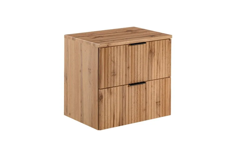Szafka pod umywalkę ADEL OAK 82 60cm dąb wotan ryflowane fronty I sklep meblowy MIRAT. styl RYFLOWANY, SKANDYNAWSKI