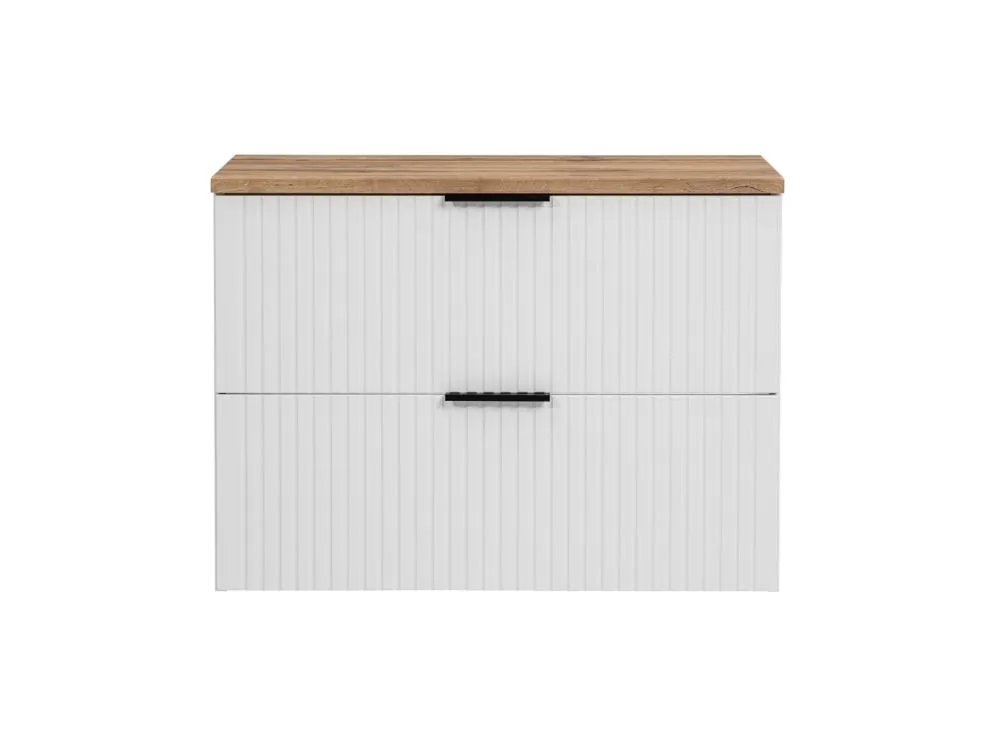 Szafka pod umywalkę ADEL WHITE 82 80cm biała z ryflowanymi frontami I sklep meblowy MIRAT. styl LOFT, RYFLOWANY, SKANDYNAWSKI