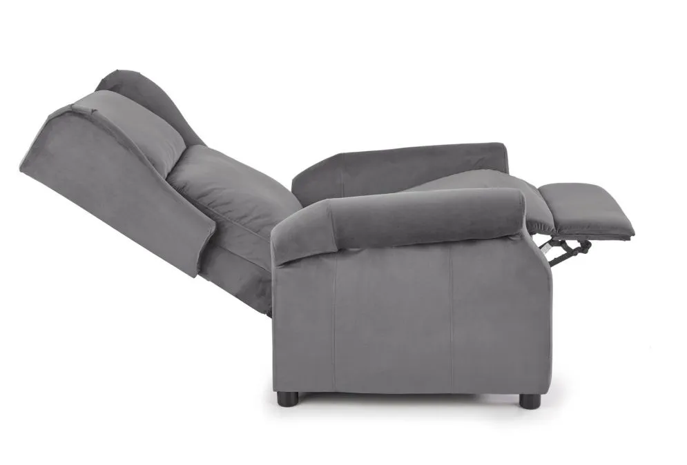 Fotel rozkładany AGUSTIN 2 VELVET szary uszak | MIRAT. styl GLAMOUR, LOFT