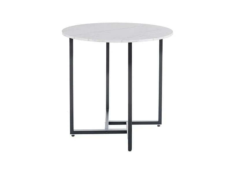 Stół okrągły ALTO II 80x80 biały marmur/czarny nowoczesny do salonu I sklep meblowy MIRAT. styl GLAMOUR