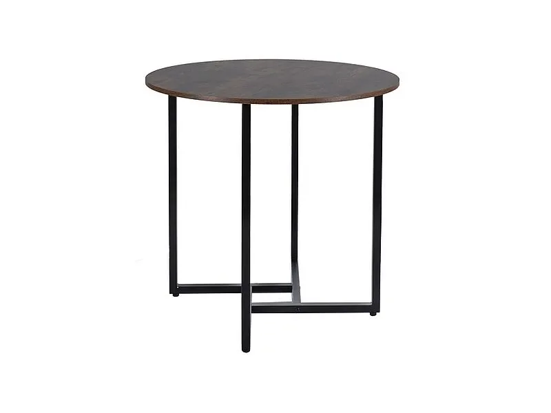 Stół okrągły ALTO II 80x80 brąz rustykalny/czarny mały do jadalni I sklep meblowy MIRAT. styl LOFT