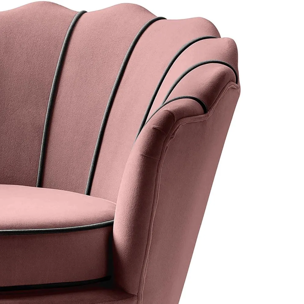 Fotel ANGELO różowy na czarnych nogach do salonu | MIRAT. styl GLAMOUR, LOFT