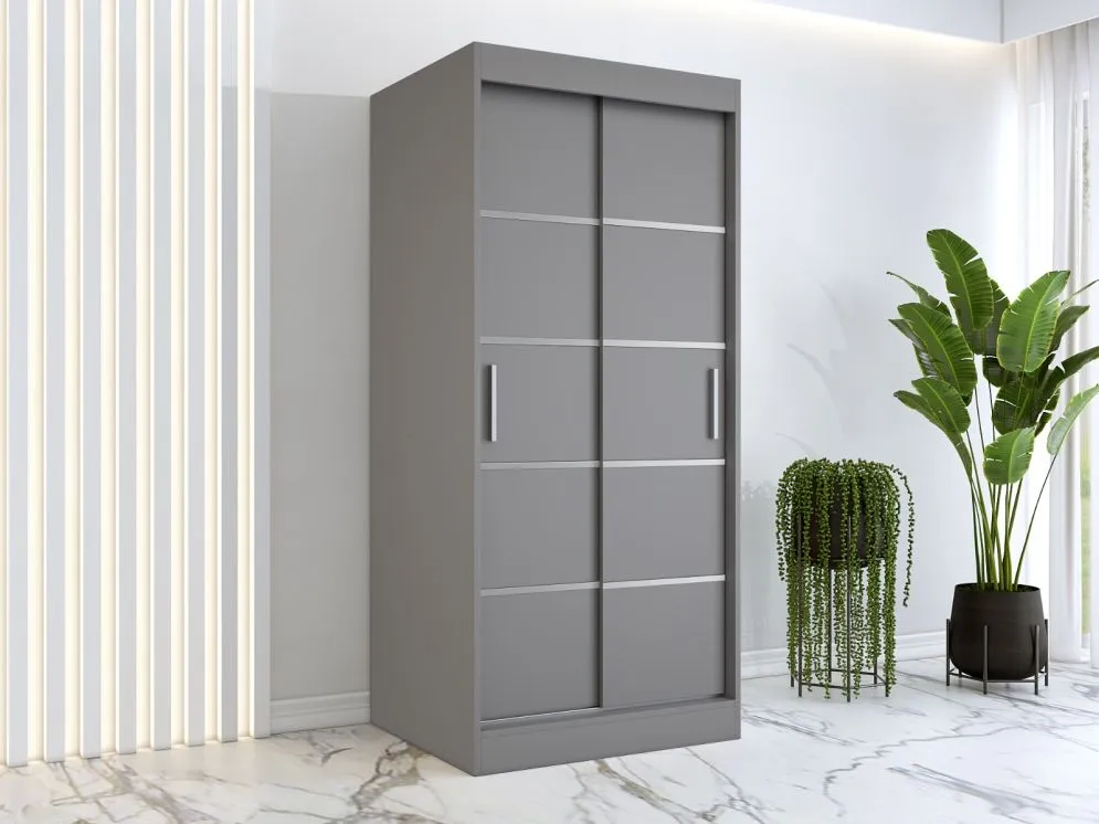 Szafa przesuwna MODUO COMFORT 90 antracyt z dekoracyjnymi frontami | MIRAT. w stylu kolekcja MODUO COMFORT