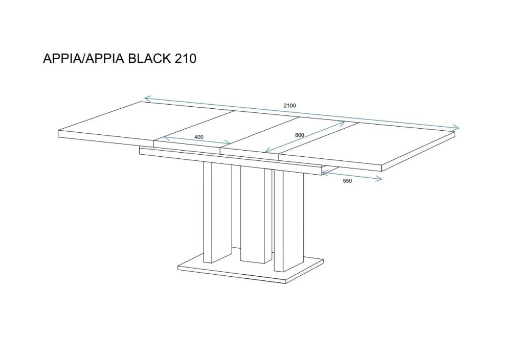 Stół rozkładany APPIA BLACK kaszmirowy I sklep meblowy MIRAT. styl LOFT