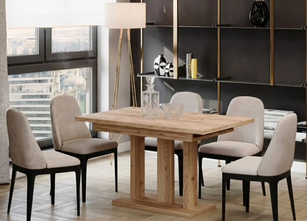 Stół rozkładany APPIA 130(210)x80 dąb złoty craft polskiej produkcji I sklep meblowy MIRAT.