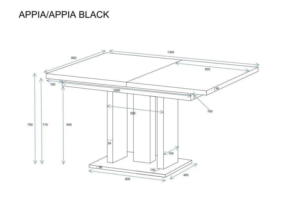 Designerski stół rozkładany APPIA 130(210)x80 kaszmirowy I sklep meblowy MIRAT.