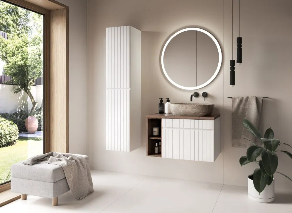 Szafka łazienkowa ICONIC WHITE 80 35 cm biała wisząca I sklep meblowy MIRAT.