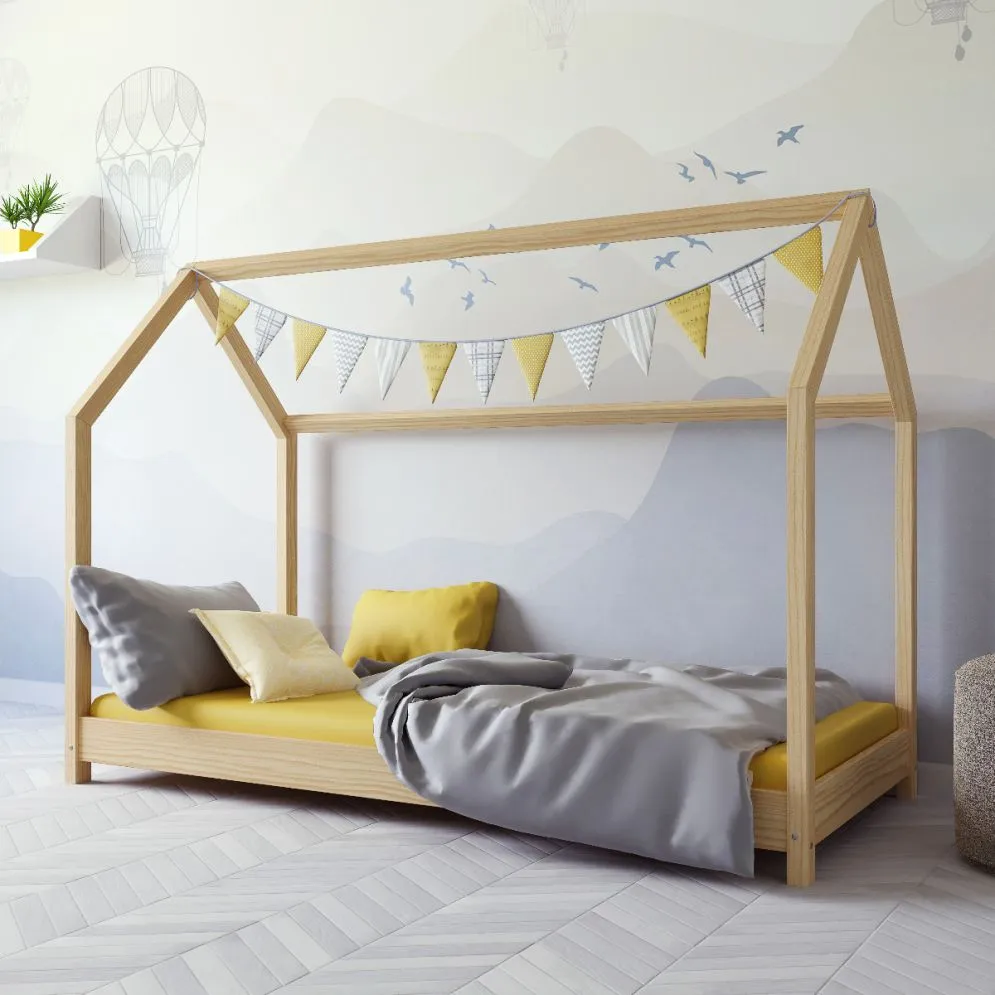 Łóżko domek BELLA 90x200 sosna drewniane domek | MIRAT.