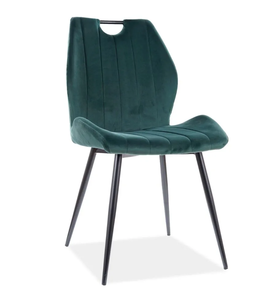 Krzesło ARCO VELVET zielone tapicerowane welurowe | MIRAT. styl GLAMOUR, LOFT