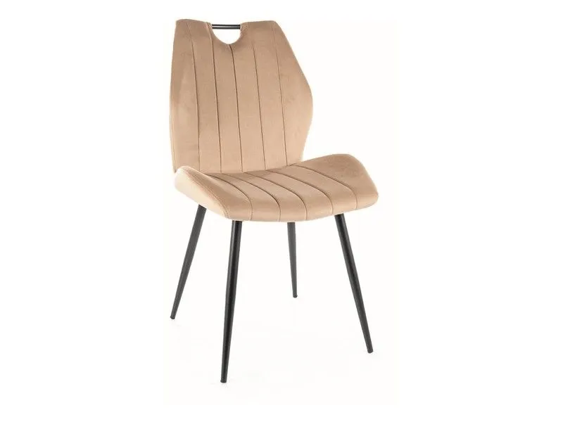 Krzesło tapicerowane ARCO VELVET beżowe | MIRAT. styl GLAMOUR, LOFT