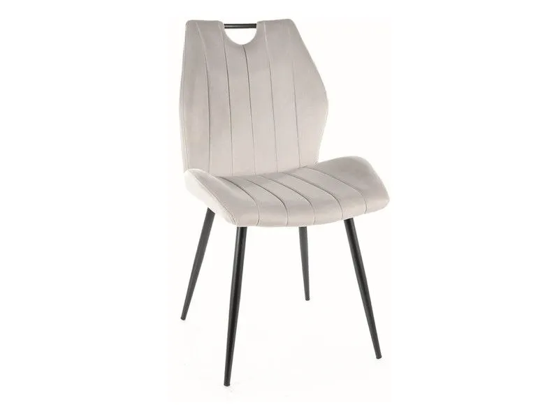 Krzesło tapicerowane ARCO VELVET jasnoszare | MIRAT. styl GLAMOUR, LOFT