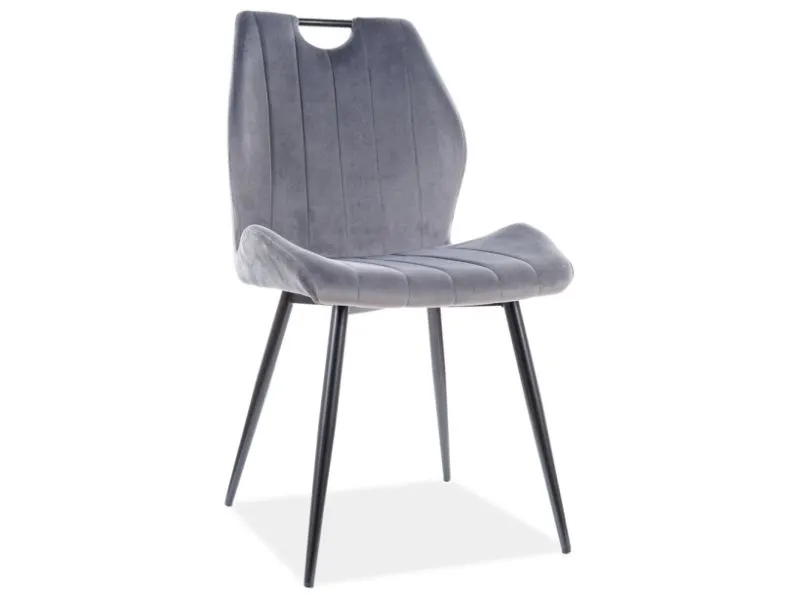 Krzesło ARCO VELVET szare pikowane aksamitne | MIRAT. w stylu GLAMOUR, LOFT kolekcja