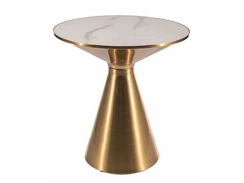 Ława ARIES 50x50 biały marmur/złota w stylu glamour I sklep meblowy MIRAT. styl GLAMOUR