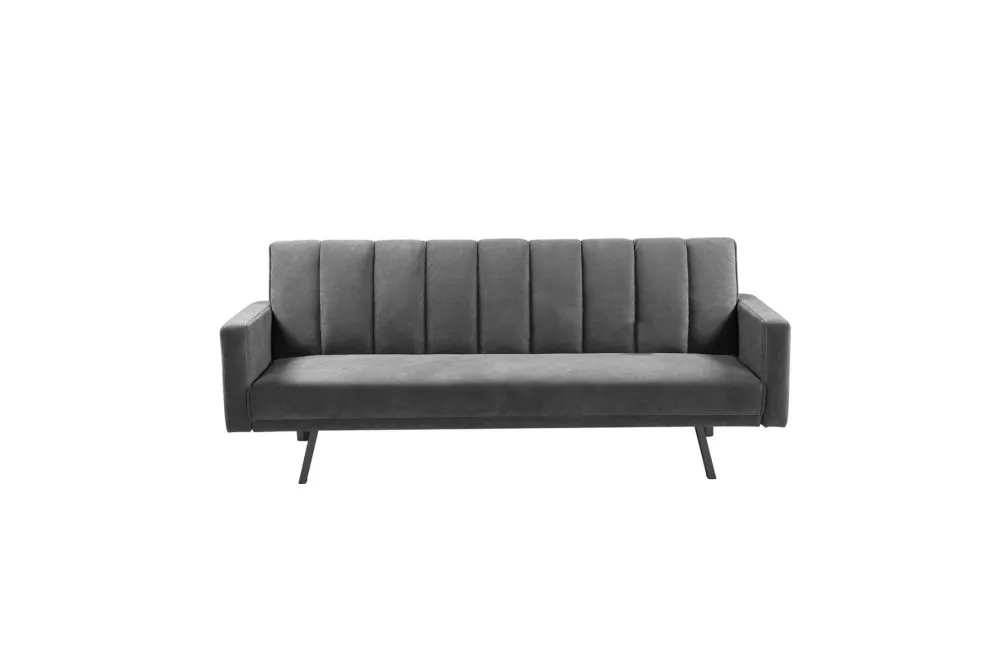 Sofa rozkładana ARMANDO VELVET szara na metalowych nogach | MIRAT.