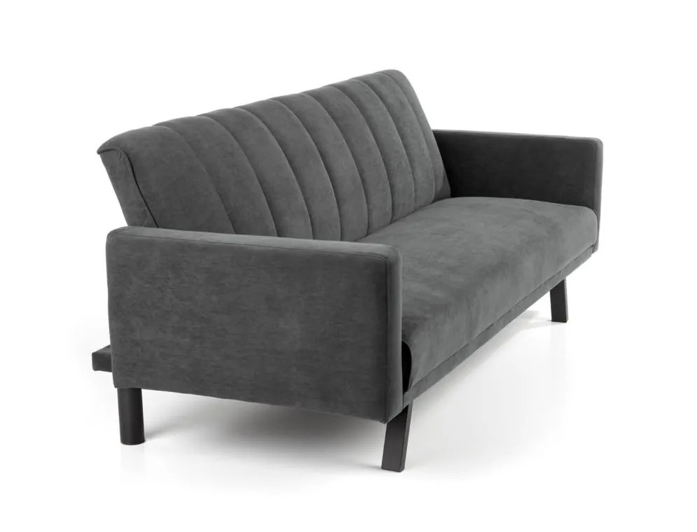 Sofa rozkładana ARMANDO VELVET szara na metalowych nogach | MIRAT.