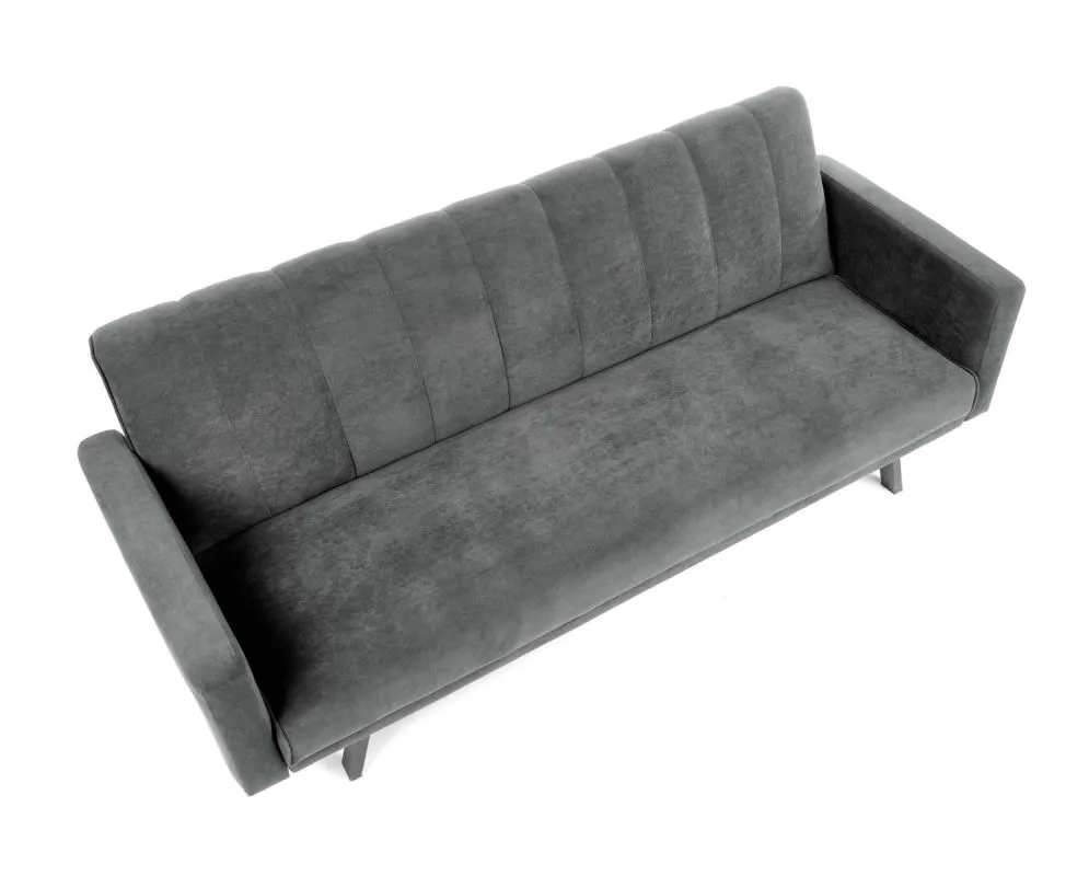 Sofa rozkładana ARMANDO VELVET szara na metalowych nogach | MIRAT.