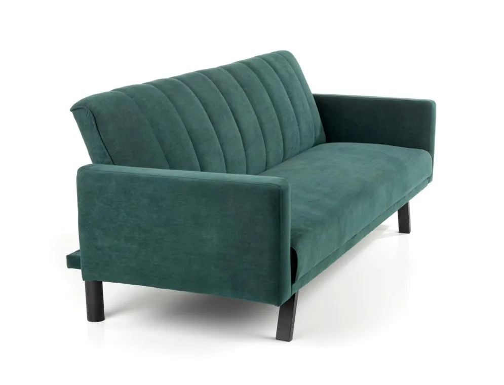 Sofa rozkładana ARMANDO VELVET ciemnozielona trzyosobowa do salonu | MIRAT.