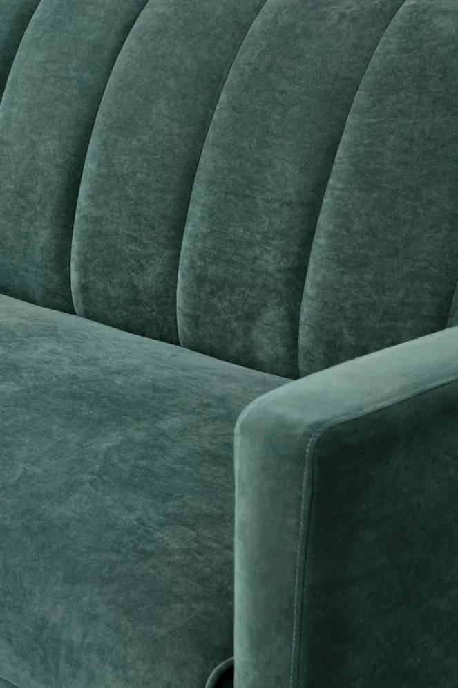 Sofa rozkładana ARMANDO VELVET ciemnozielona trzyosobowa do salonu | MIRAT.