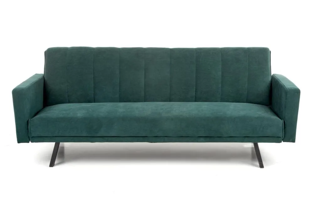 Sofa rozkładana ARMANDO VELVET ciemnozielona trzyosobowa do salonu | MIRAT.