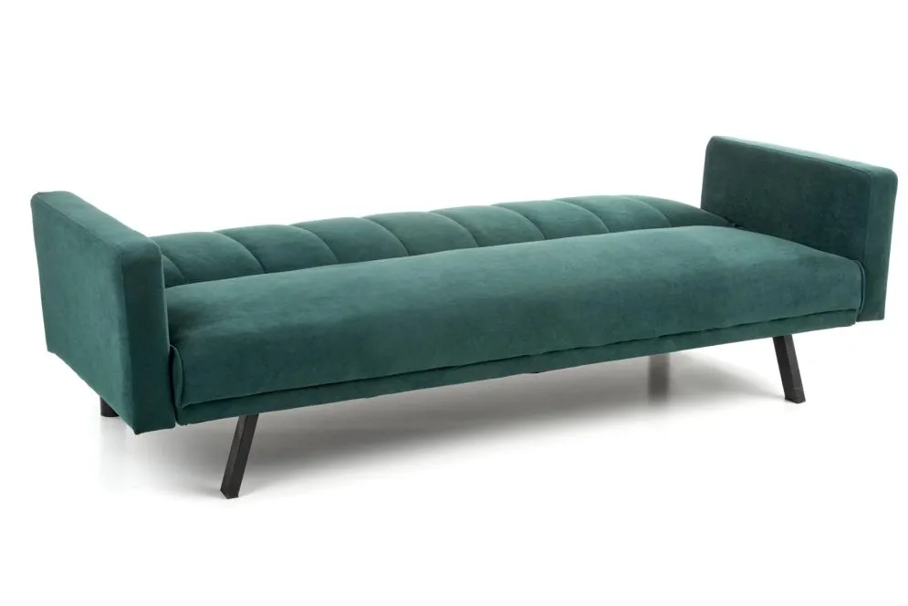Sofa rozkładana ARMANDO VELVET ciemnozielona trzyosobowa do salonu | MIRAT.